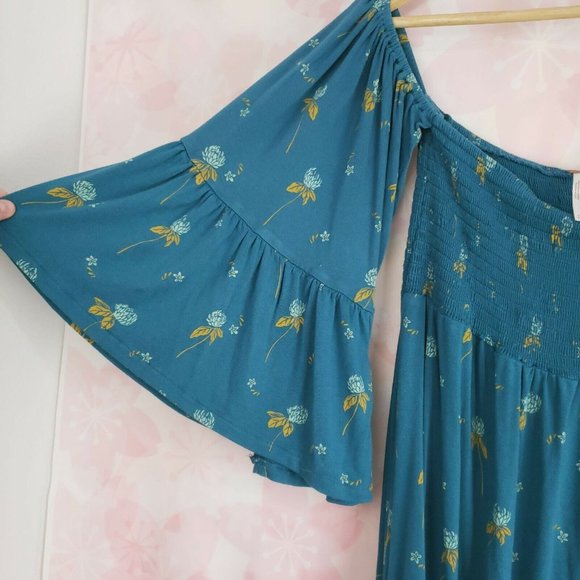 Free People Lana Floral SMALL Smocked Off Shoulder Mermaid Floral Strapless Top - Picture 7 of 9